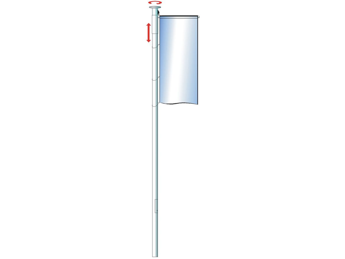 Fahnenmast Alu zylindr. D 75mm 7,5m HüB HDKA Gel