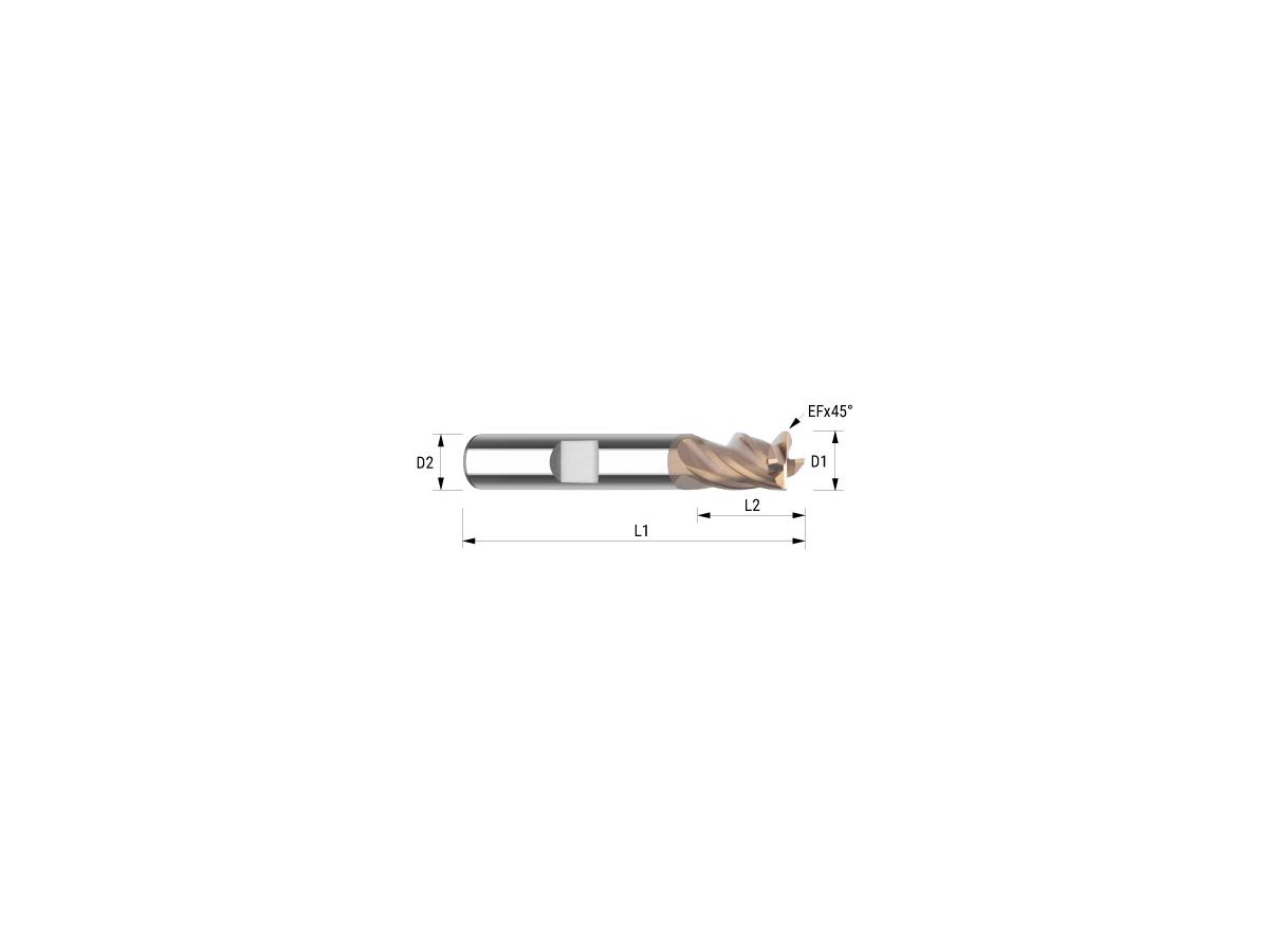 WEMAG VHM-Fräser DOC INOX 3,0/EF0,06 D2=6HA L2=6 L1=54 Z=4