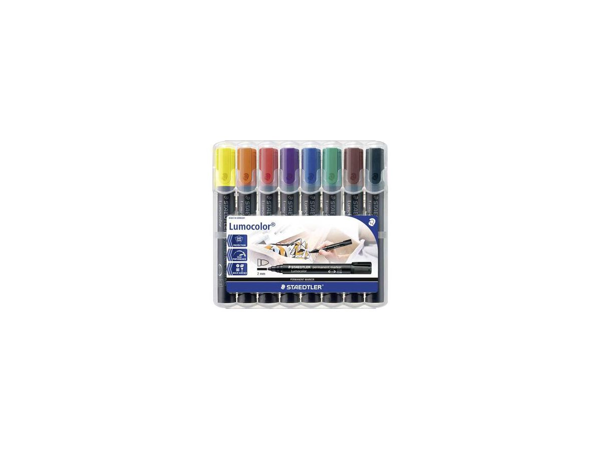 STAEDTLER Permanentmaker Lumocolor 352 WP8 2mm sortiert 8 St./Pack.