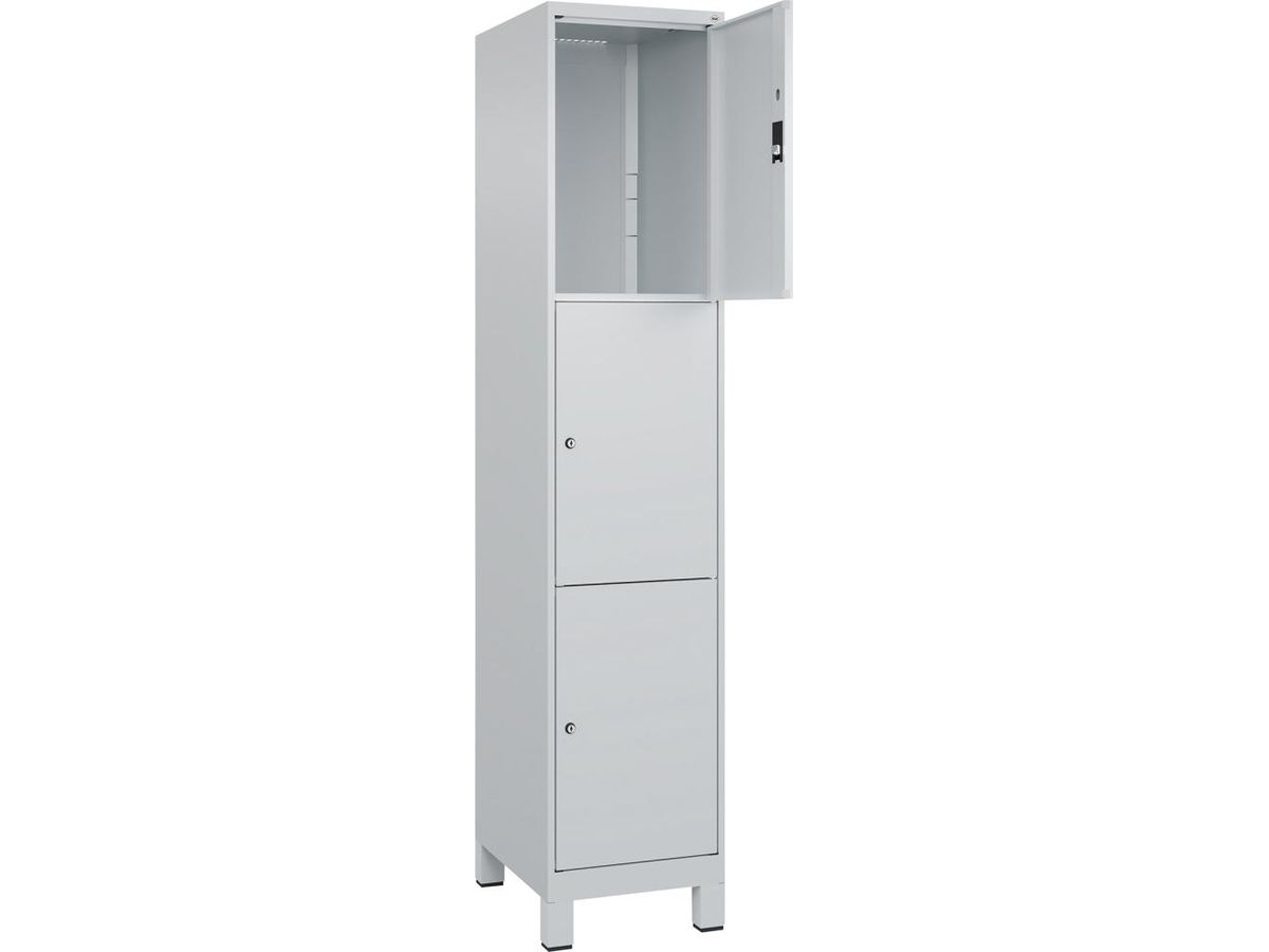 C+P Fächerschrank CLASSIC, Füße 1950x400x500mm, 7035, 1x3 Fächer