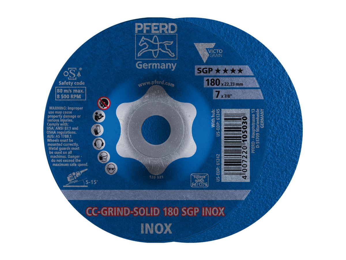 PFERD Schleifscheibe CC-Grind-Solid SGP INOX  180mm