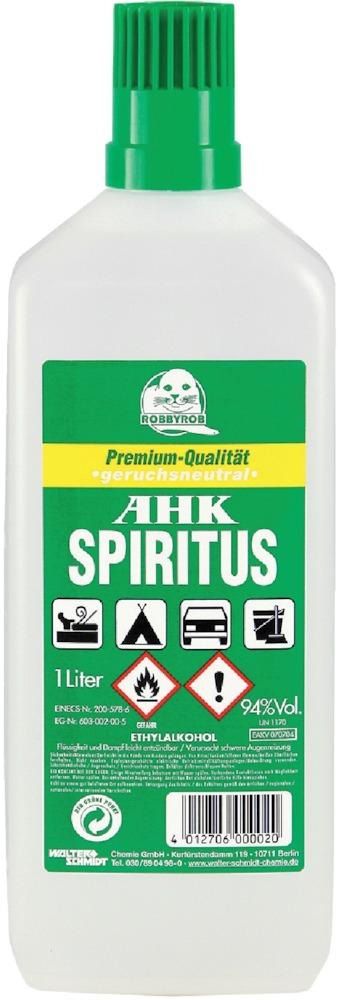 Spiritus AHK Premium, 1 ltr. Flasche (geruchsneutral), 1 Karton = 12  Flaschen