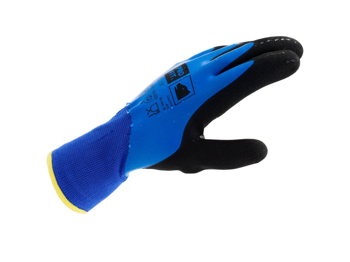 PRO FIT Kälteschutzhandschuh AbsolutCool Latex, blau/schwarz, Gr. 7