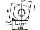 KENNAMETAL CNGA120408S01015DMTKBH20B ANSI/ISO TURNING INSERT CN..