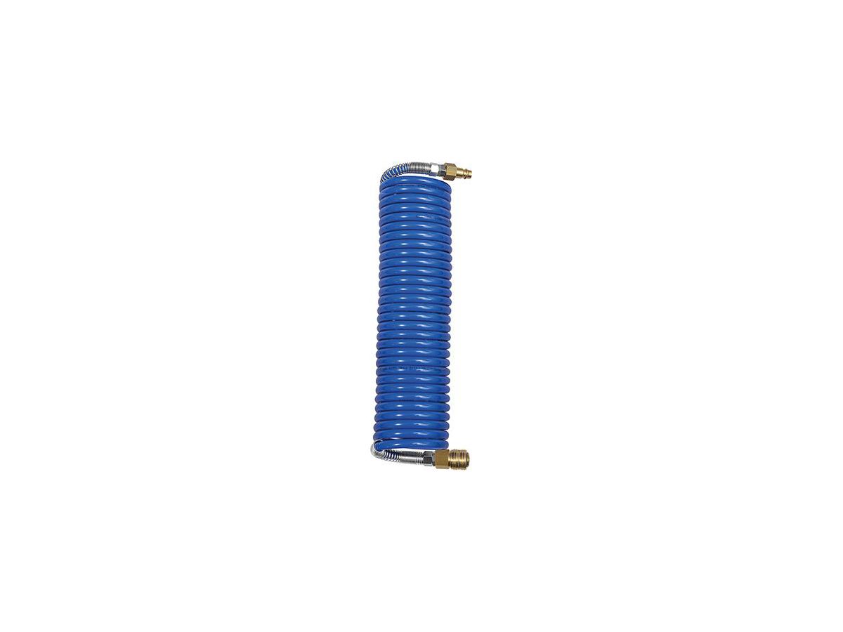 RIEGLER Spiralschlauch PA blau, Kupplung u. Stecker NW7,2, 12x9mm, 5m