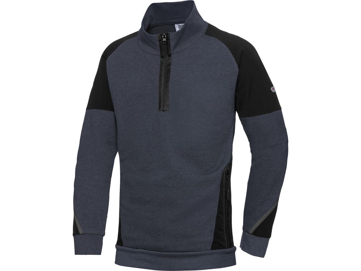 BP Sweatshirt-Troyer für Herren 1828-293 nachtblau/schwarz, Gr. XL
