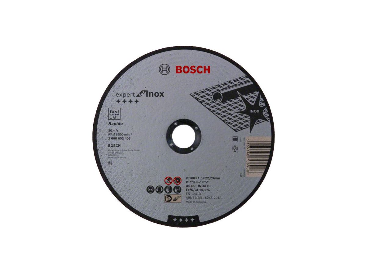 BOSCH Trennscheibe gerade Expert for INOX 180x1,6 mm