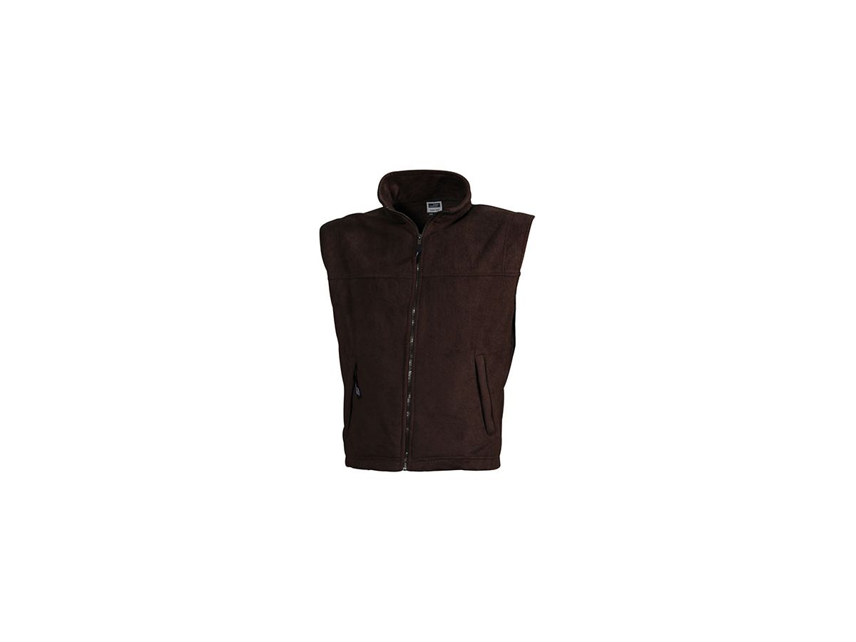 JN Fleece Vest JN045 100%PES, brown, Größe L