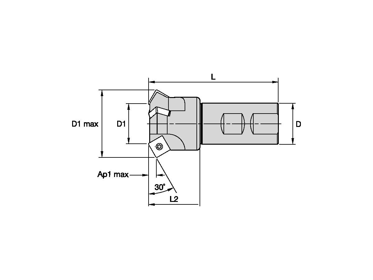 KENNAMETAL 32Y3R038B32SSP12 PLAN-FASSCHAFTFRAESER D=32 Z=3 30°