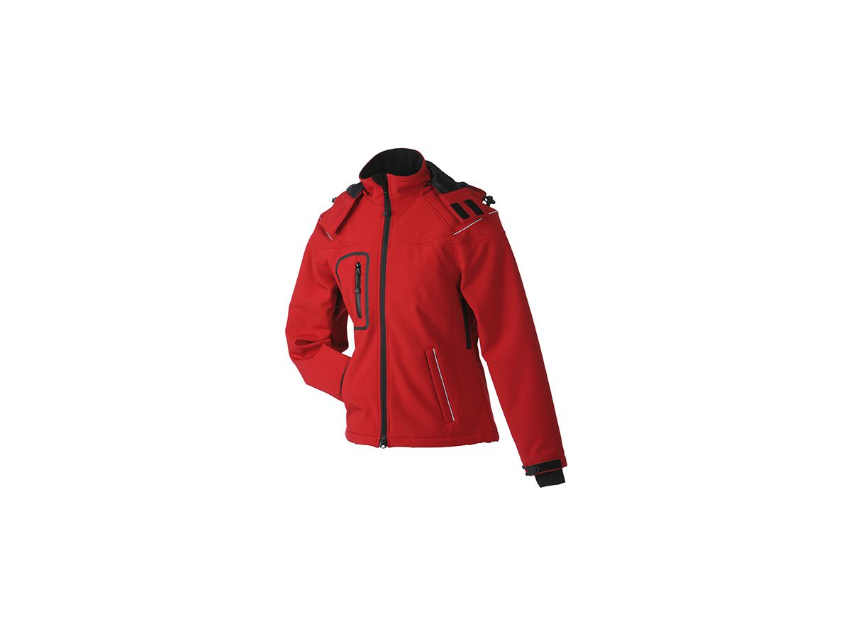 JN Ladies Winter Softshell Jacket JN1001 95%PES/5%EL, red, Größe XL