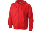 JN Hooded Jacket JN059 100%BW, red, Größe M