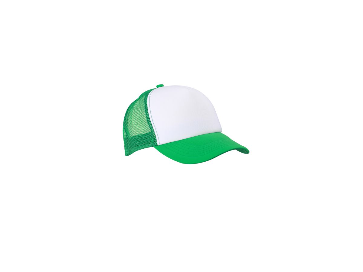 mb 5 Panel Polyester Mesh Cap MB070 100%PES, white/fern-green, Gr. one size