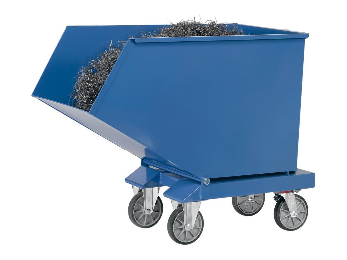 FETRA Muldenkipper brilliantblau 4702 A m. Ablasshahn, TK 500kg, 450L, RAL 5007