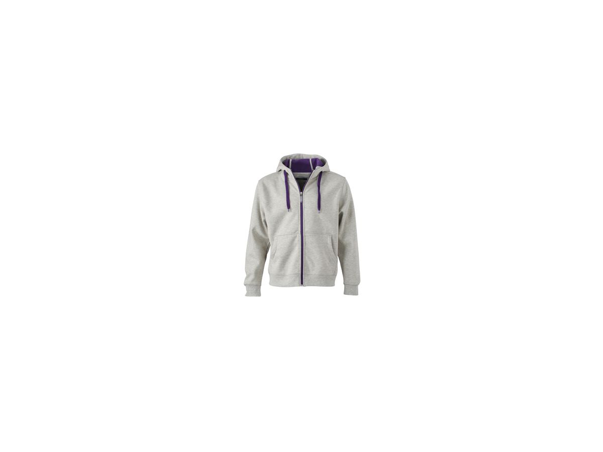 JN Mens Doubleface Jacket JN355 55%PES/45%BW, grey-heather/purple, Gr. L
