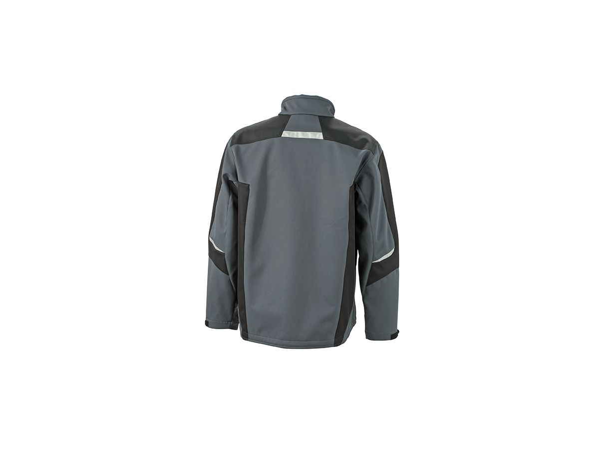 JN Workwear Softshell Jacket JN844 100%PES, carbon/black, Größe 3XL