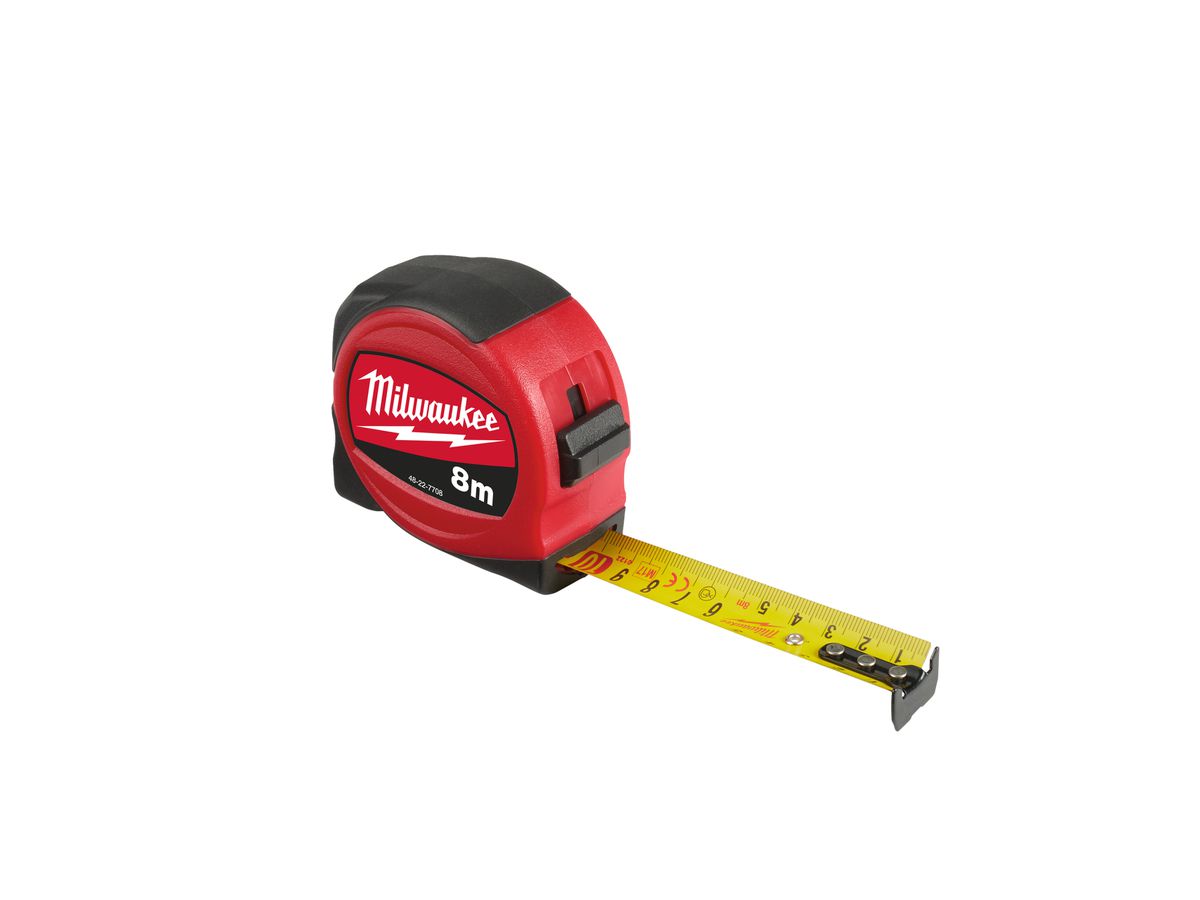 MILWAUKEE Slim-Bandmaß 25 mm breites Band 8 m, nicht-magnetisch