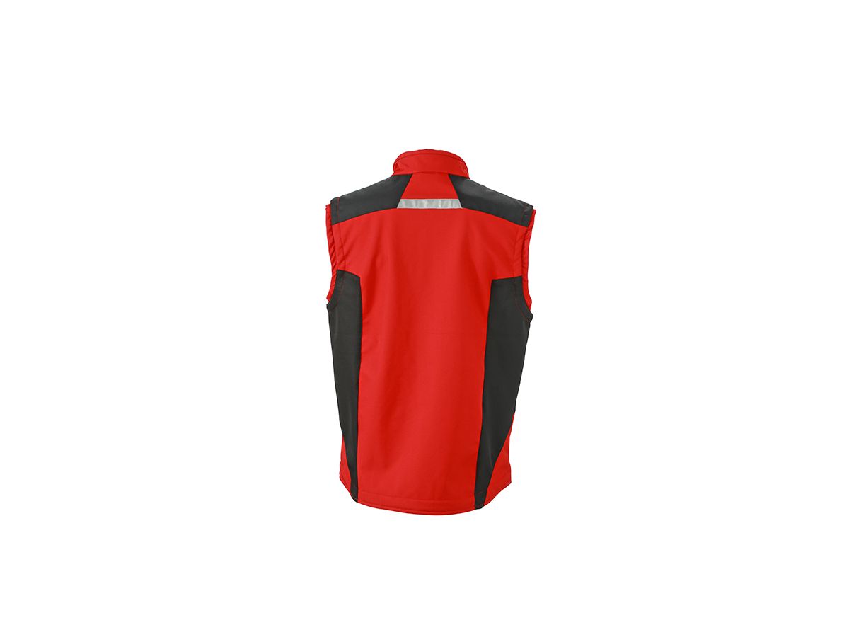 JN Workwear Softshell Vest JN845 100%PES, red/black, Größe L