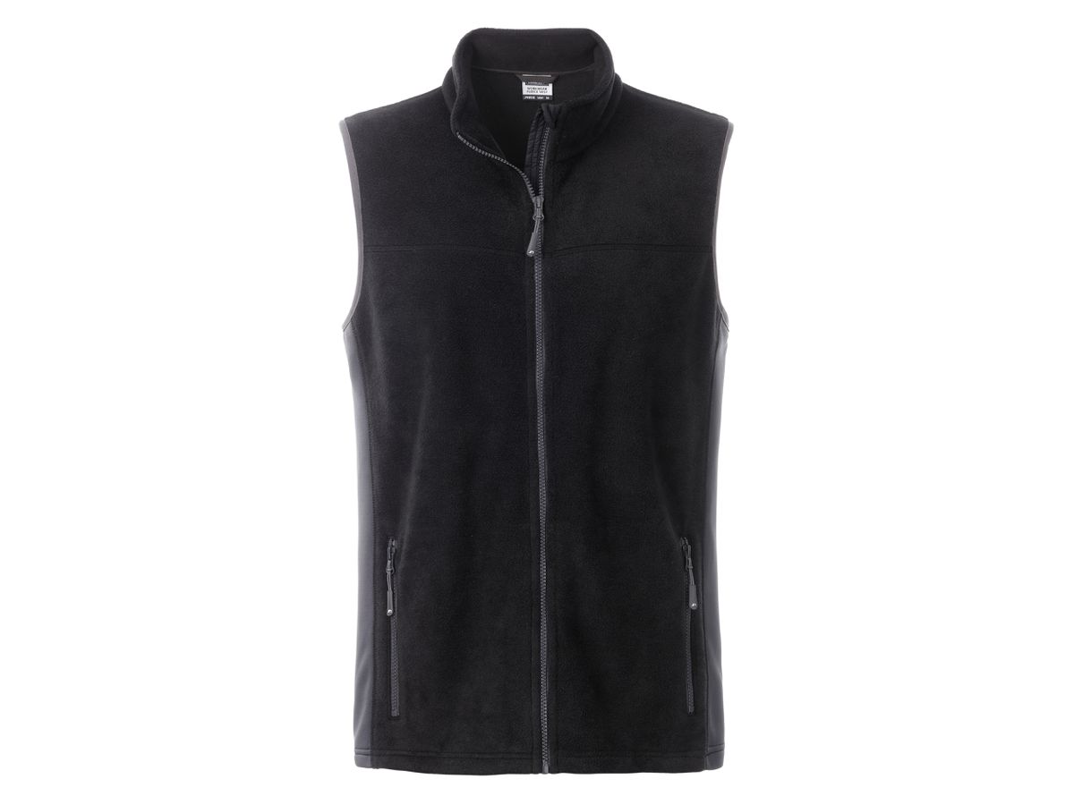 JN Men's Workwear Fleece Vest JN856 100%PES, carbon/black, Größe M