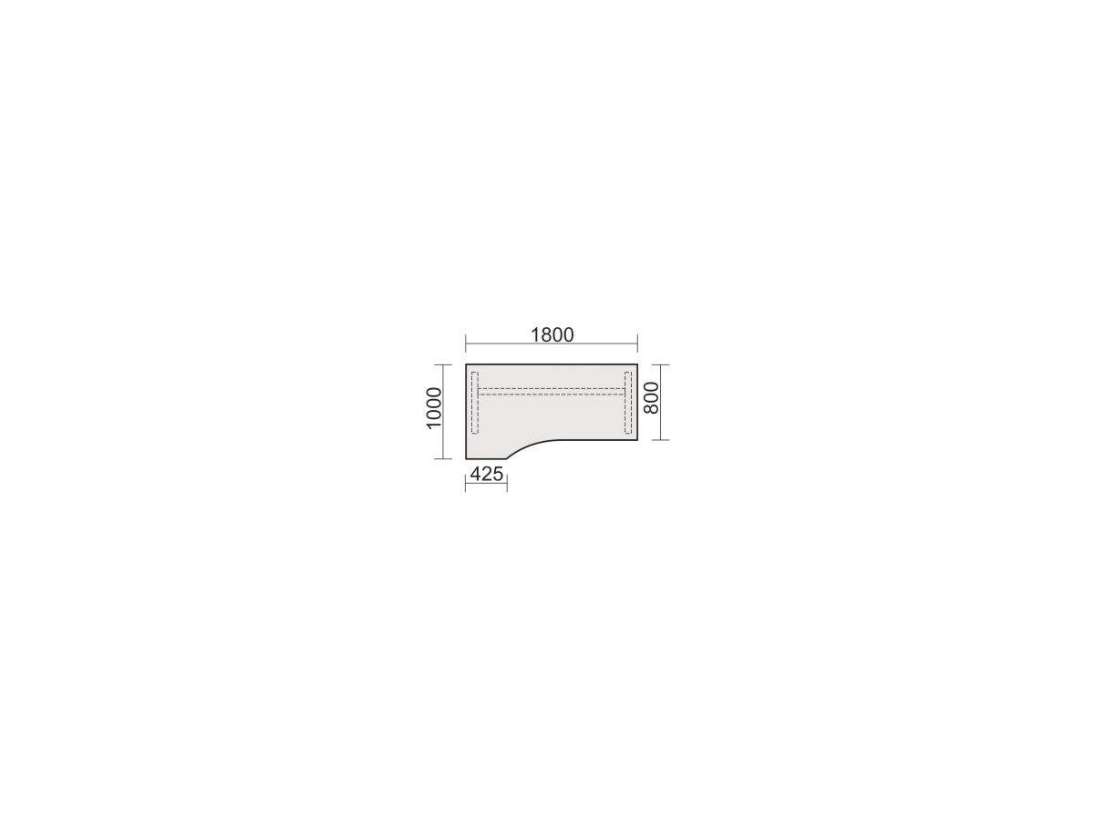 Geramöbel Schreibtisch Lissabon S-617306-WS 800xT.100x68 cm ws/si