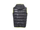 JN Mens Down Vest JN1062 100%PA, carbon/acid-yellow, Größe S