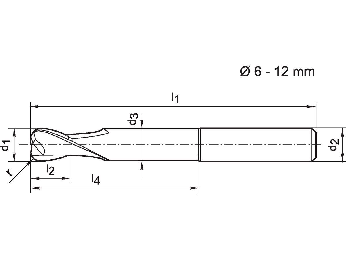 Torusfräser WN VHM TiALN 10,0/3,0mm Z 2 E.LGühring