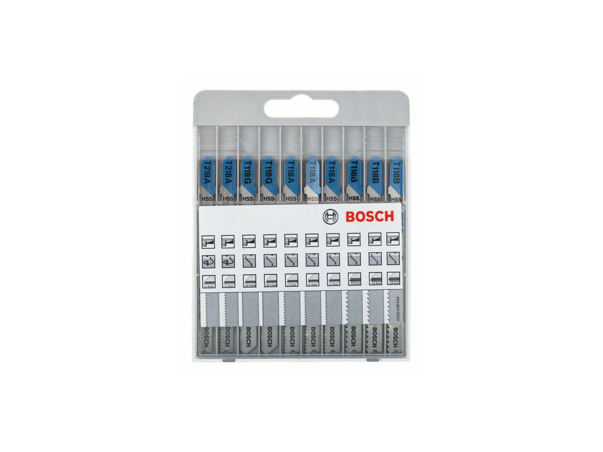 BOSCH Stichsägeblatt-Set Basic for Metal T218A, T118G, T118A, T118B, 10--teilig