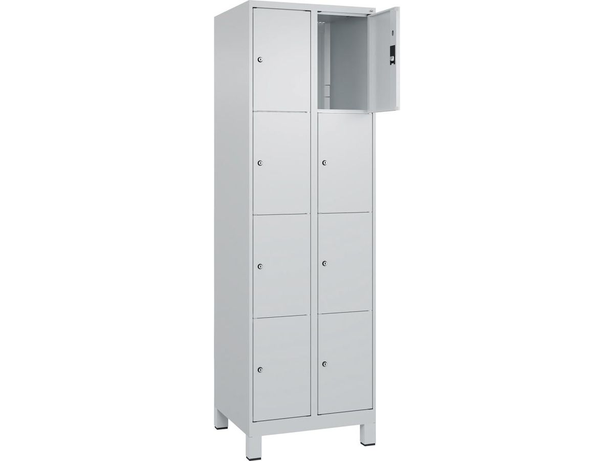 C+P Fächerschrank CLASSIC, Füße 1950x600x500mm, 7035, 2x4 Fächer