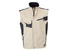 JN Workwear Vest JN822 65%PES/35%BW, stone/black, Größe L