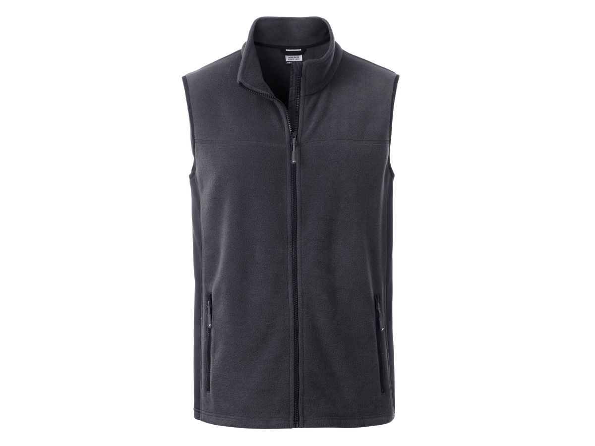 JN Men's Workwear Fleece Vest JN856 100%PES, carbon/black, Größe XL