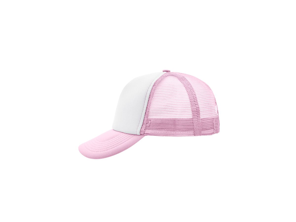 mb 5 Panel Polyester Mesh Cap MB070 white/baby-pink, Größe one size