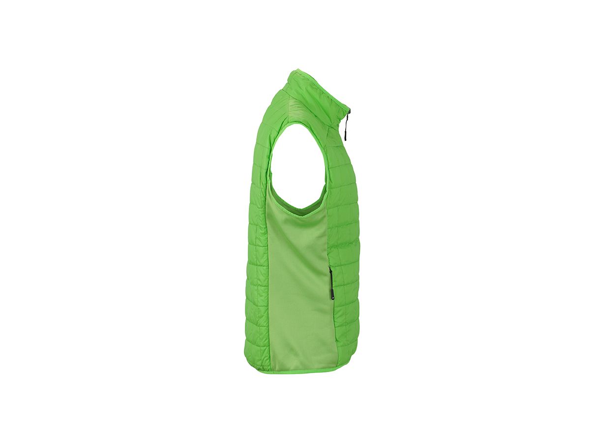 JN Mens Hybrid Vest JN1114 92%PES/8%EL, spring-green/silver,Gr. L