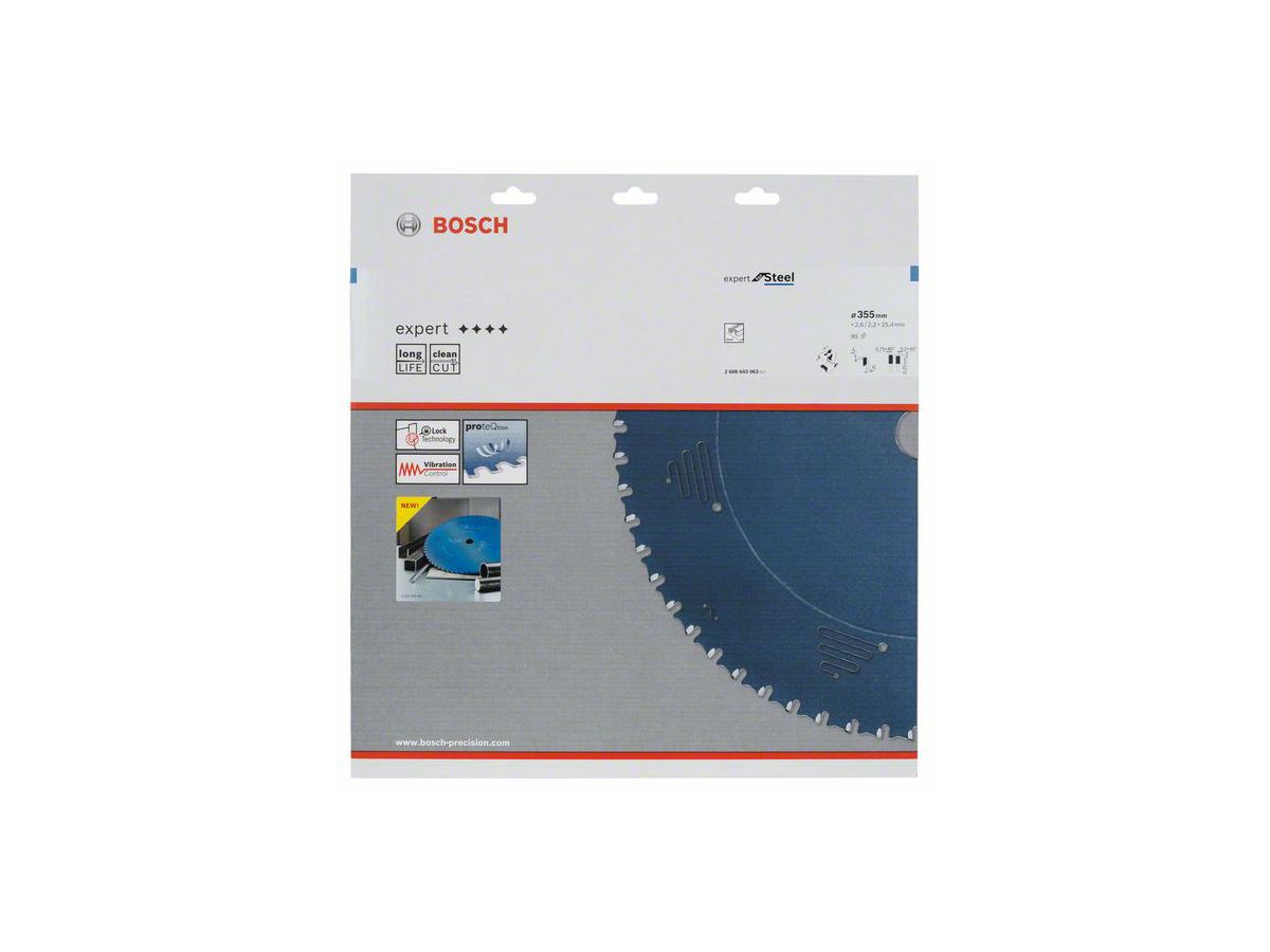 BOSCH Kreissägeblatt Expert for Steel, 355 x 25,4 x 2,6 mm, 90 Z.