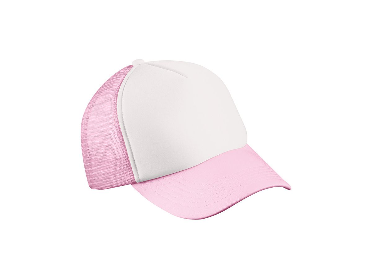 mb 5 Panel  Mesh Cap for Kids MB071 100%PES, white/baby-pink, Größe one size