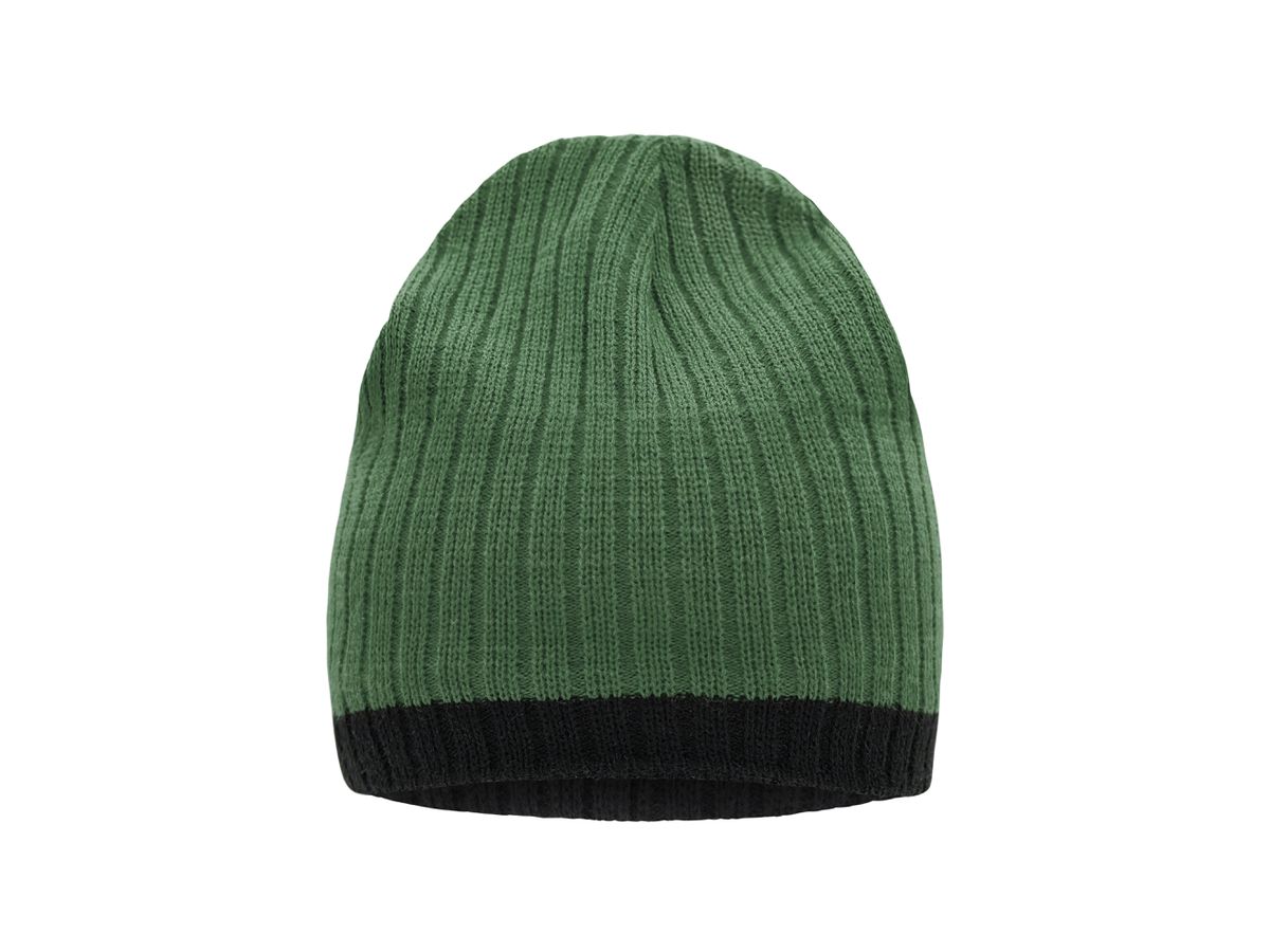 mb Knitted Hat MB7102 jungle-green/black, Größe one size