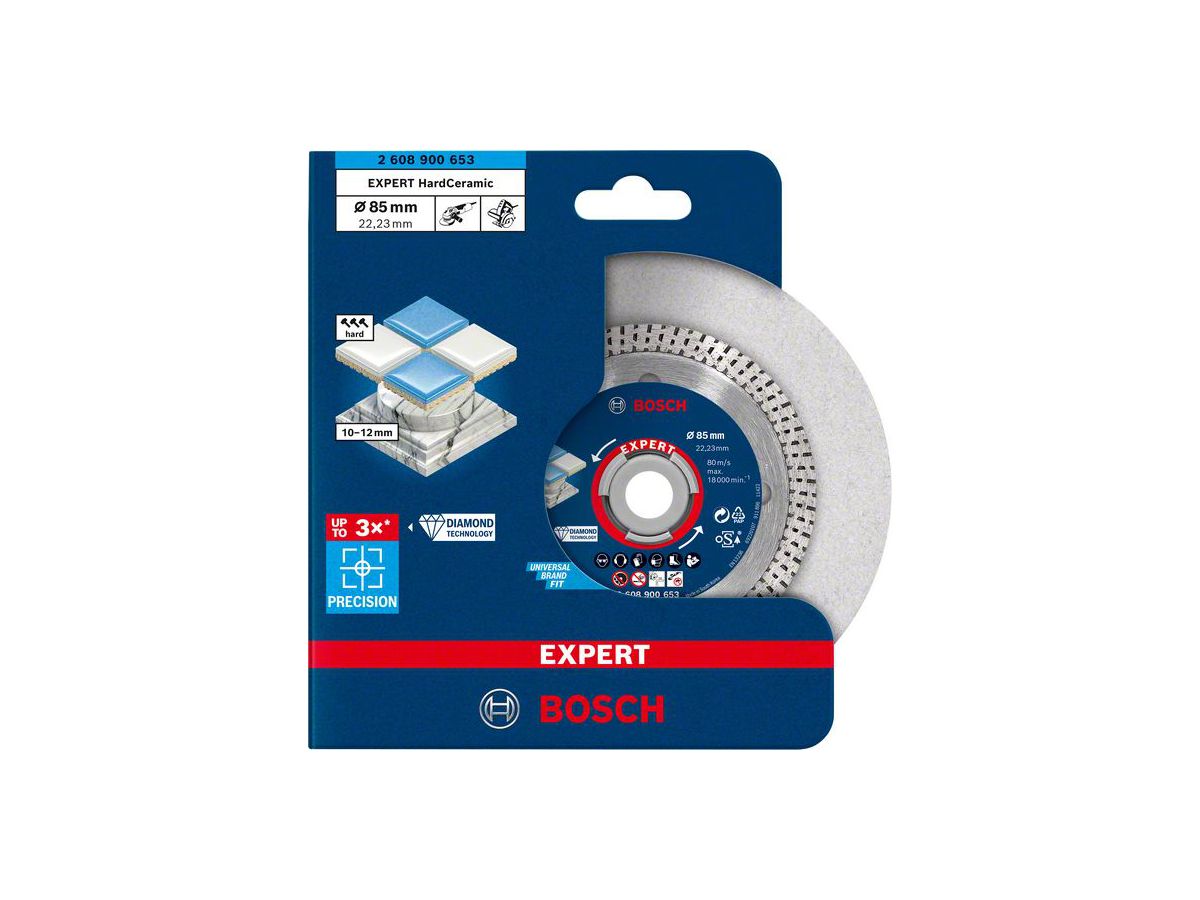 BOSCH Diamanttrennscheibe Expert HardCeramic 85x22,23x1,4x7 mm