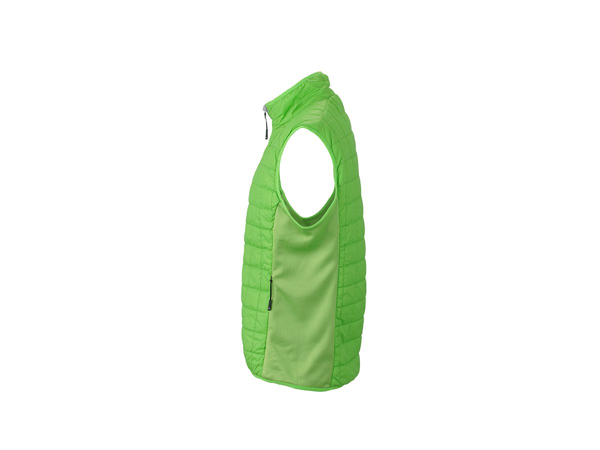 JN Mens Hybrid Vest JN1114 92%PES/8%EL, spring-green/silver,Gr. M