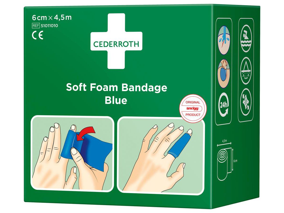 CEDERROTH Schaumbandage blau, 6cm X 4,5M