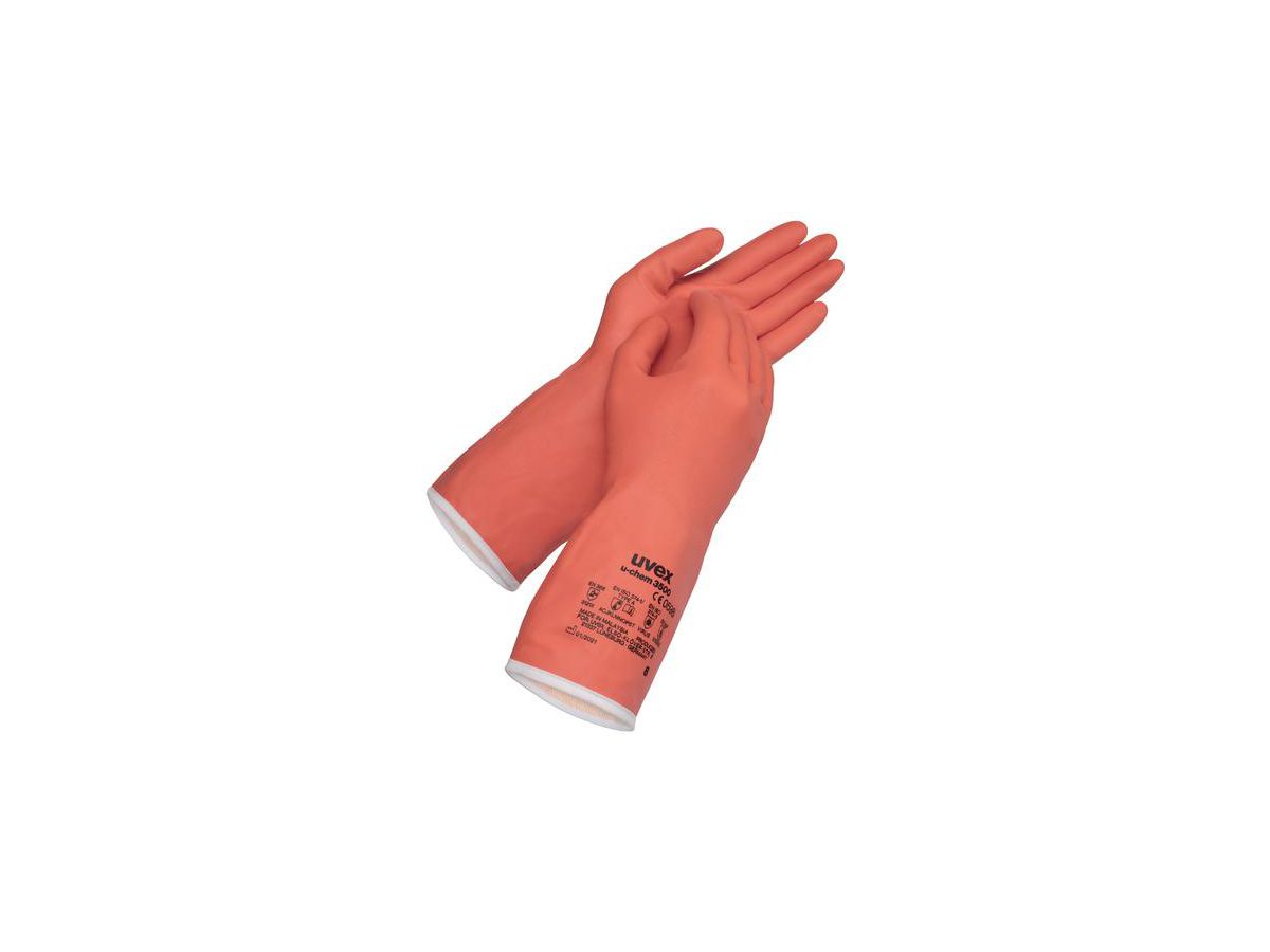 UVEX u-chem 3500 Chemikalienhandschuh orange, EN420, EN388, 60188, Gr. 10