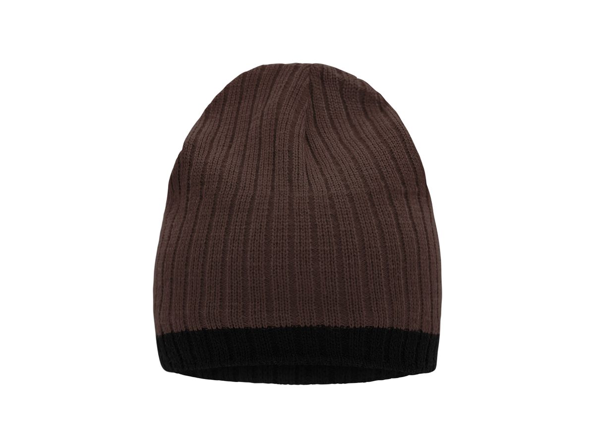 mb Knitted Hat MB7102 coffee/black, Größe one size