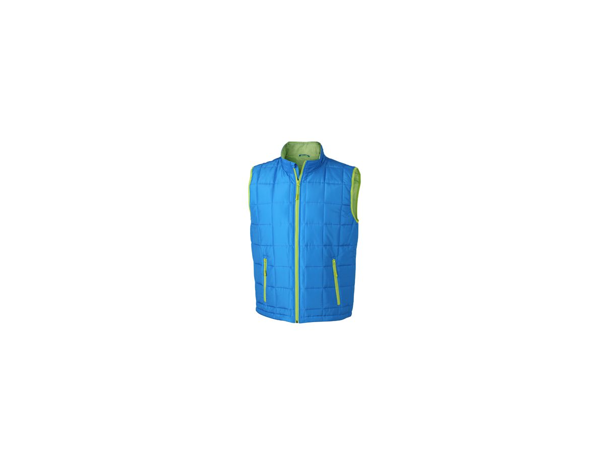 JN Mens Padded Light Weight Vest JN1037 100%PES, aqua/lime-green, Größe 3XL