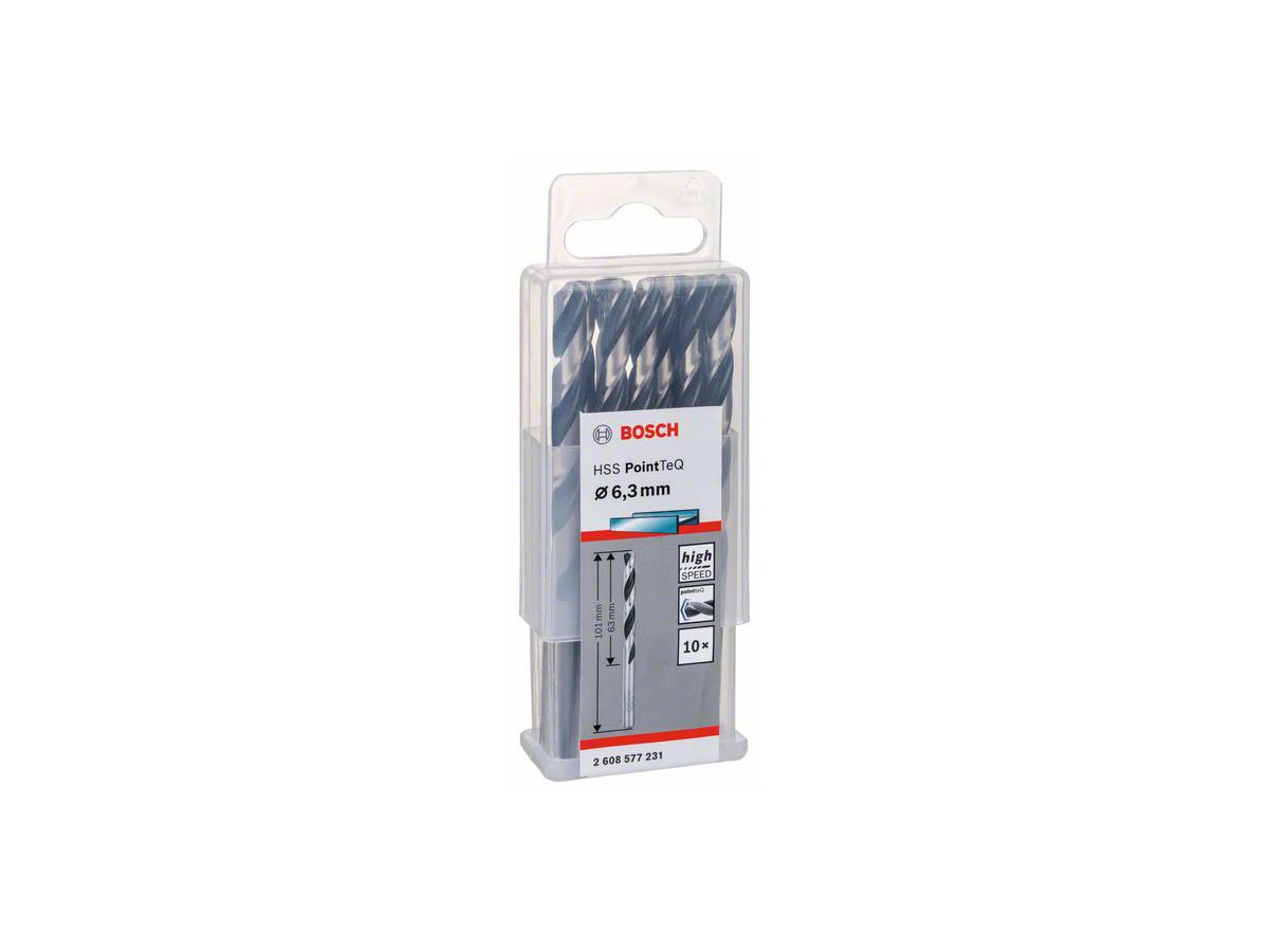 BOSCH Spiralbohrer PointTeQ, HSS 6,3x63x101 mm, VE 10