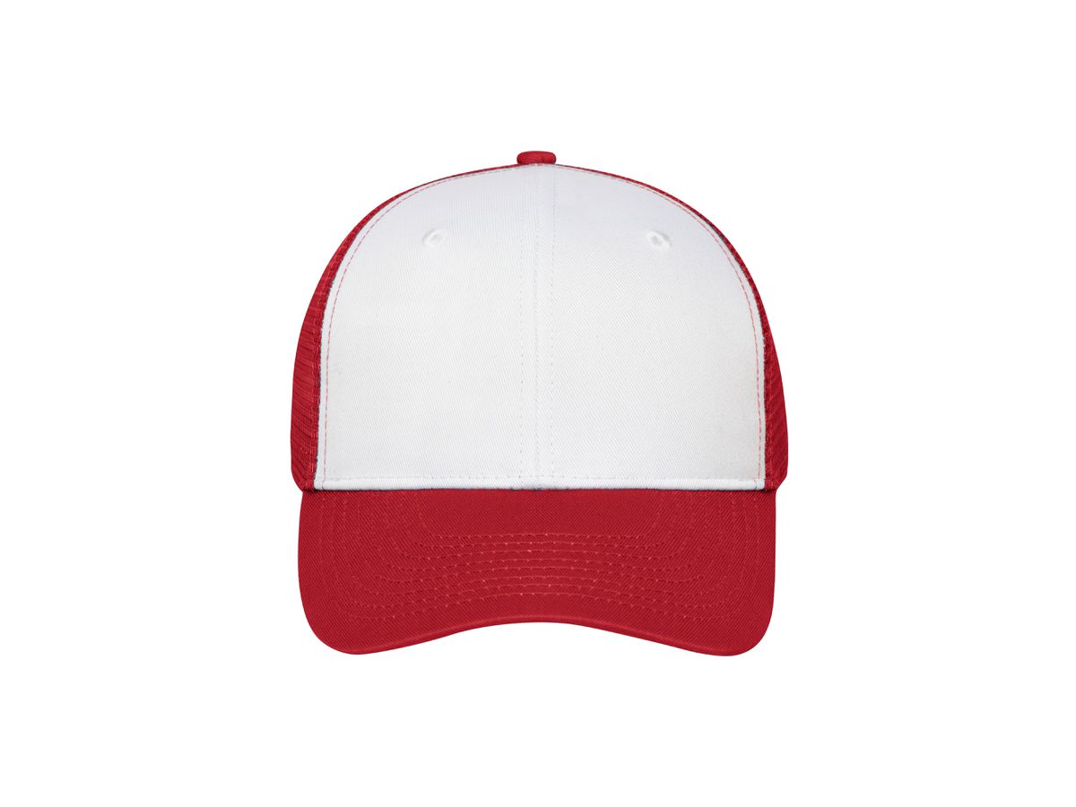 mb 6 Panel Mesh Cap MB6239 white/red, Größe one size