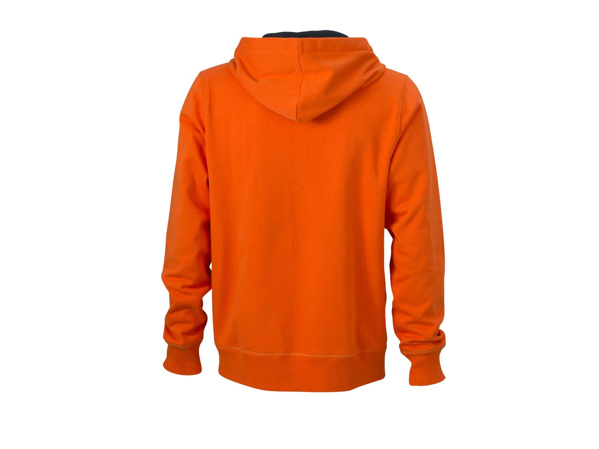 JN Mens Hooded Jacket JN595 80%BW/20%PES, dark-orange/carbon, Gr. S