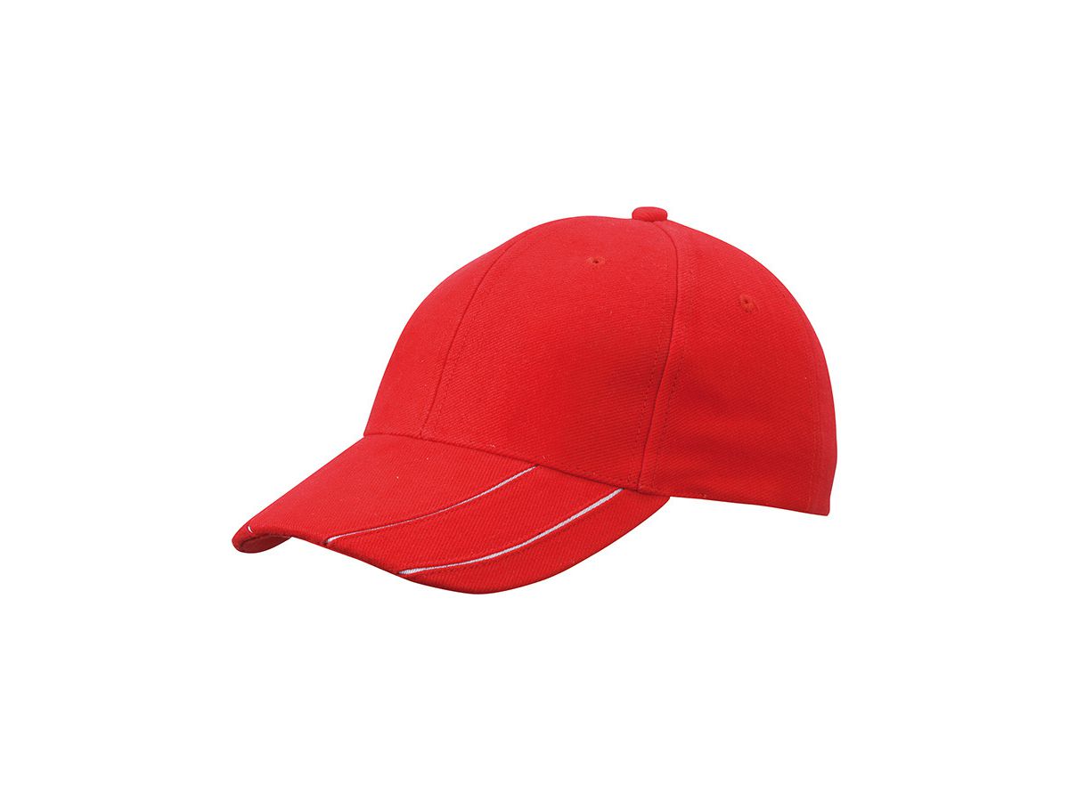 mb Groove Cap MB601 100%BW, red/white, Größe one size