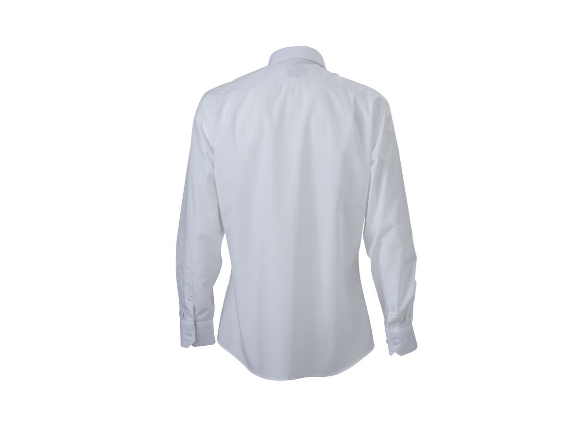 JN Mens Plain Shirt JN619 100% BW, white/royal-white, Größe 3XL