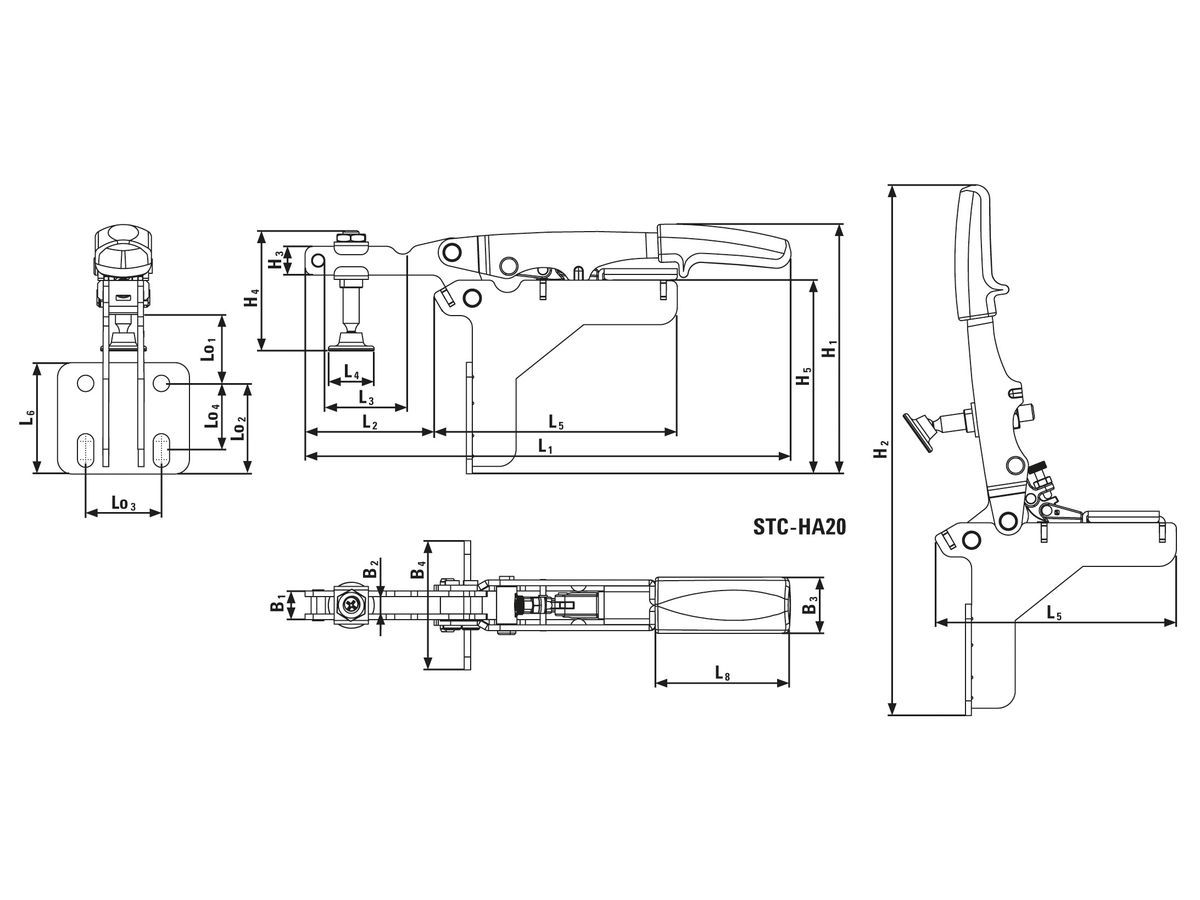 Bessey Kniehebelspanner STC-HH70 Spannbereich 65mm