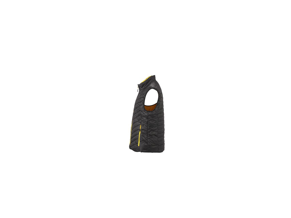 JN Mens Lightweight Vest JN1090 100%PA, black/yellow, Größe M