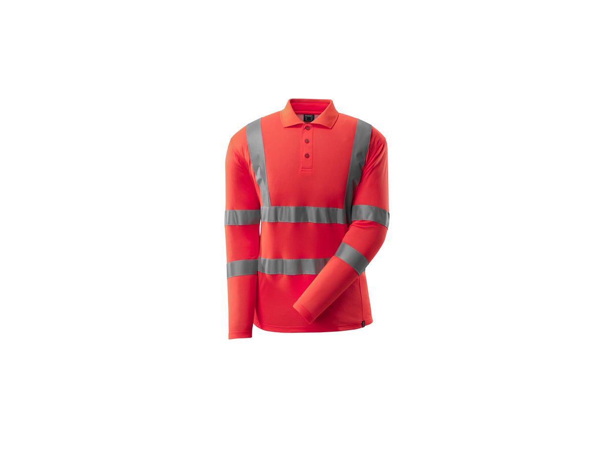 MASCOT Polo-Shirt, langarm, KL.3 18283-995, hi-vis rot, Gr. 4XL