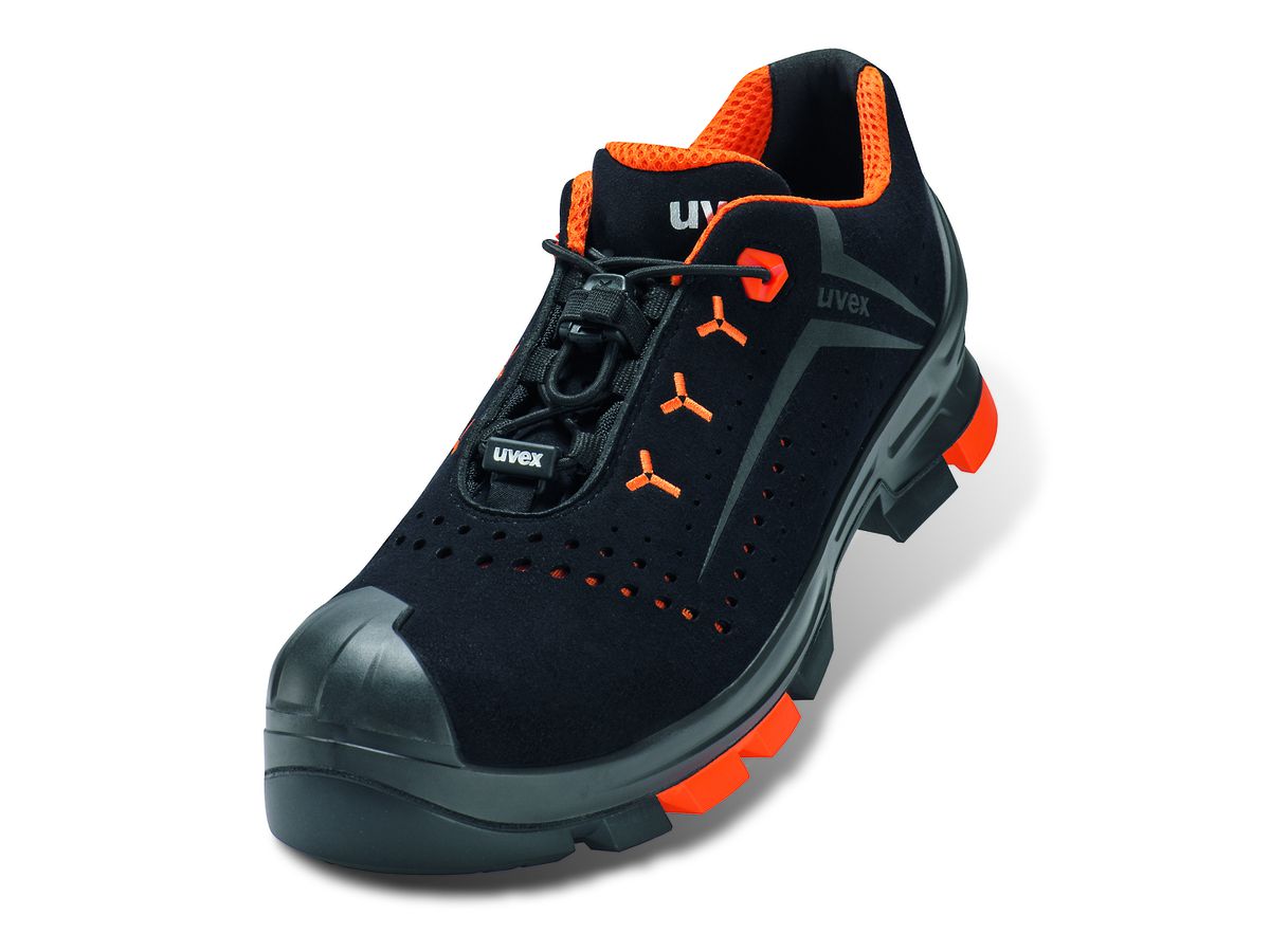 UVEX 2 Sicherheits-Halbschuh 6501.2 S1P Mikrovelours, schwarz/orange, W11, Gr.39