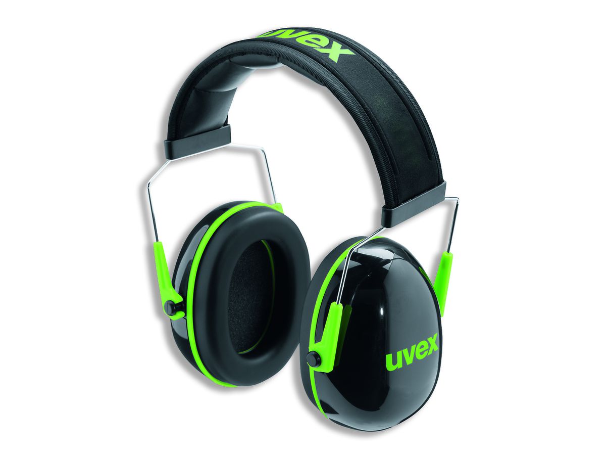 UVEX Kapsel-Gehörschutz K1, schwarz/grün 171 g, SNR: 28 dB, 2600.001